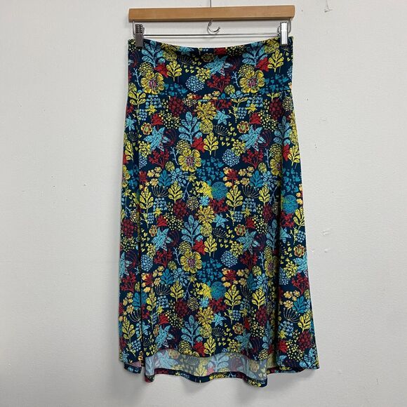LuLaRoe Fit N Flare Skirt Medium Grafitti Floral Print Multicolor Knee Length - Picture 1 of 8